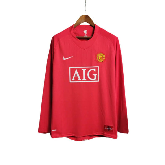 Camisa Manga Longa Manchester United Retrô 2007/08