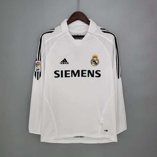 Camisa Real Madrid Titular 05/06 - Versão Retro Manga Comprida - Boutique do Boleiro